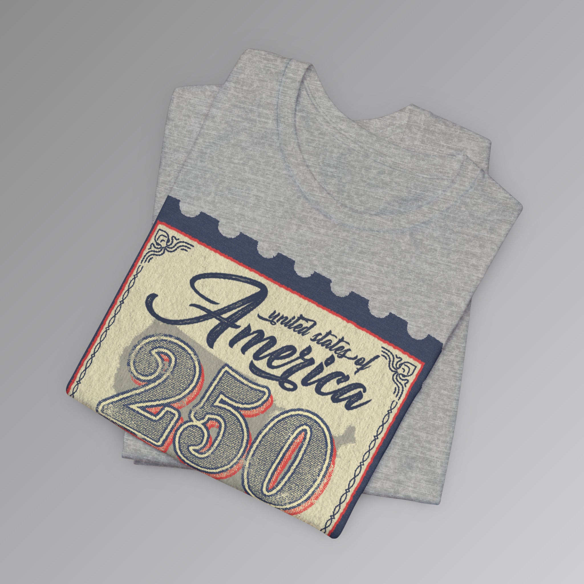 Athletic Heather USA Stamp Folded