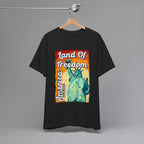Black Heather, Land of Freedom Patriotic T-Shirt, Hanging 2