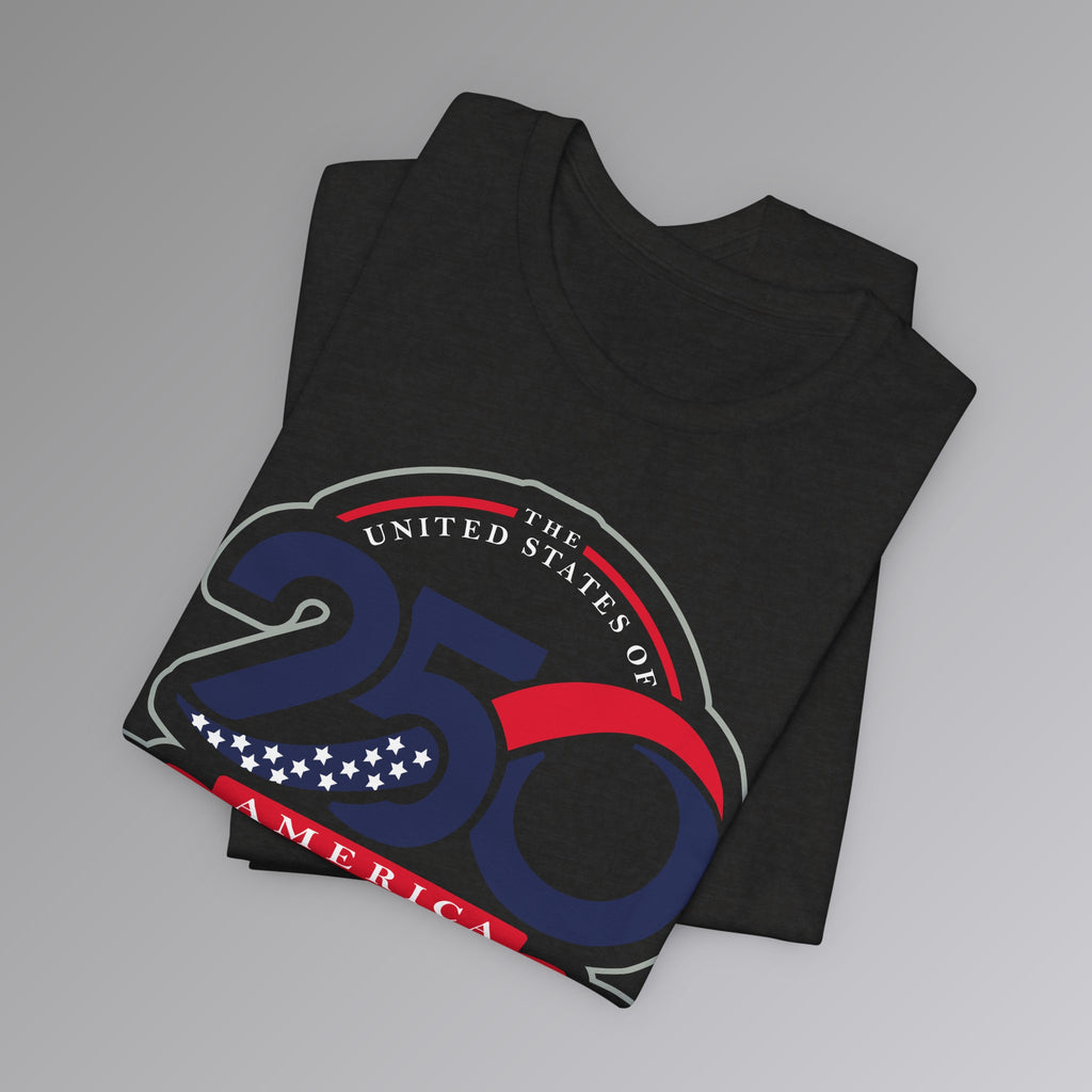 Black Heather, USA 250th Independence T-Shirt, Folded