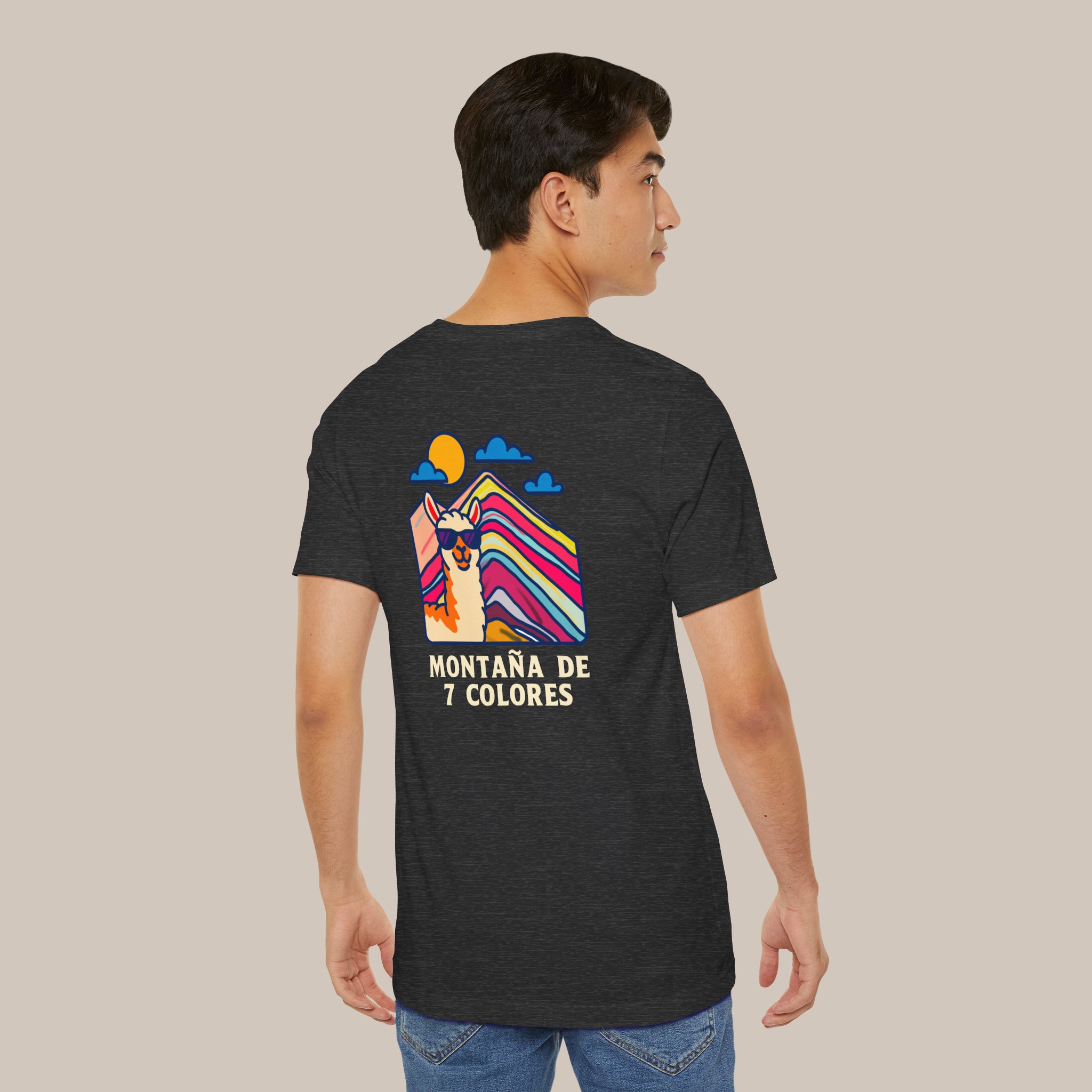 Dark Grey Heather 7 Color Mountain Person 8 Back