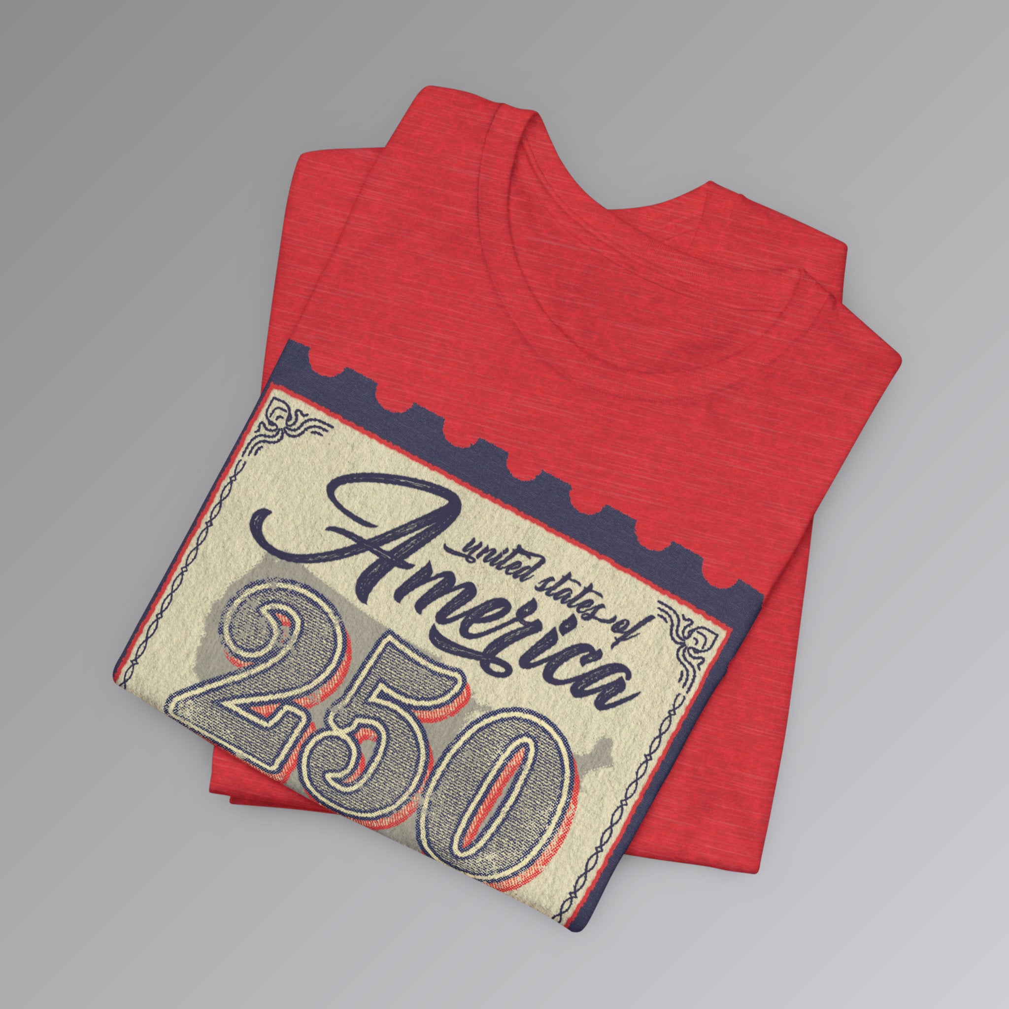 Heather Red USA Stamp Folded