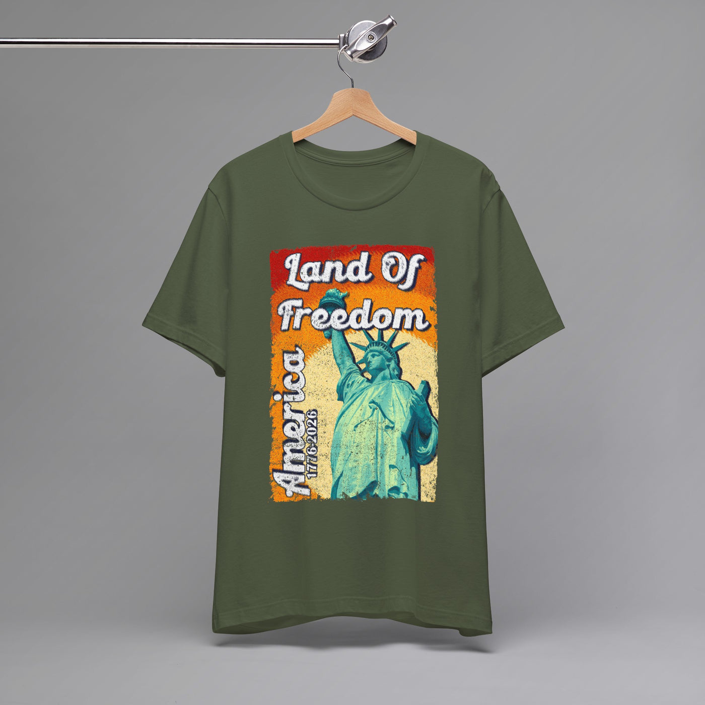 Military green land of freedom t-shirt image
