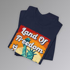 Navy, Land of Freedom Patriotic T-Shirt, Folded