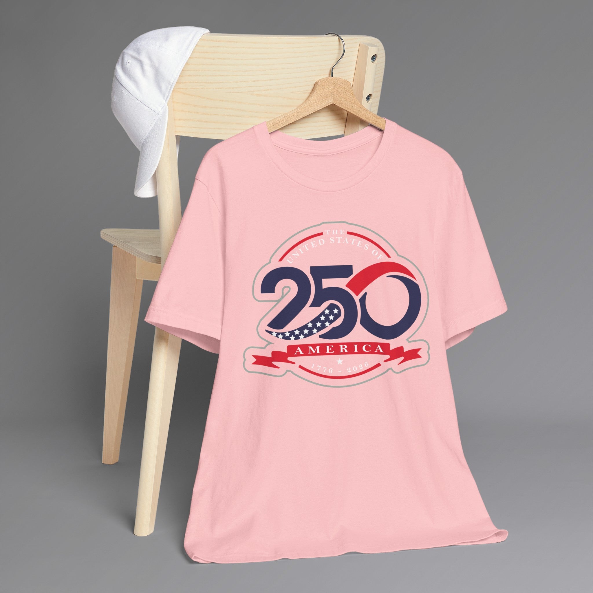 Pink, USA 250th Independence T-Shirt, Hanging 3